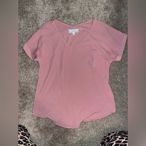 Pink Rose vneck short sleeve, like new without tags, size M